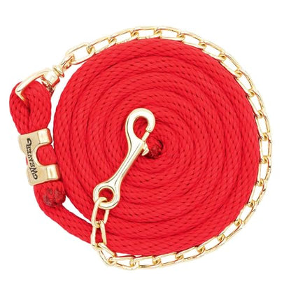 Weaver Leather Poly Lead Rope with Brass Plated Swivel Chain - color: Red