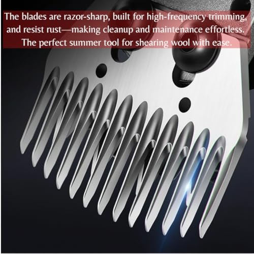Sheep Shears 500W Professional 6 Speeds, Heavy Duty Sheep Clippers for Sheep, Alpacas, Goats and Thick Coat Animals - color: Red