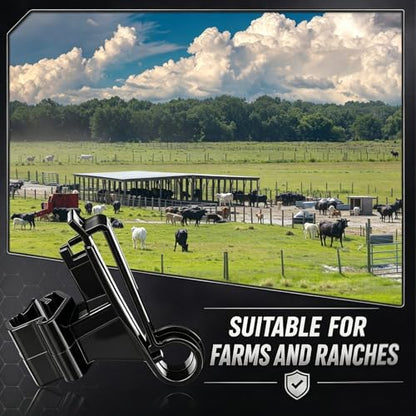 Chunful 200 Pcs T-Post Poly Tape Insulator Large Snap T-Post Holding Electric Fence Insulator for Farm Fence (Black) - color: Black