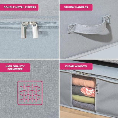 Cedar Clothes Storage Bag Organizer, Protects From Moths, Set of 2, Grey - color: Grey