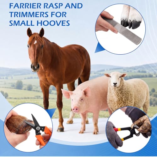 8Pcs 8" Farrier Tool Kit, Hoof Rasp Nipper Trimmer Brush Calf Sling - style: Complete Hoof Care Kit