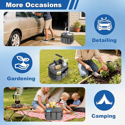 PGmoon Cleaning Caddy Organizer with Handle,Grey - color: Grey