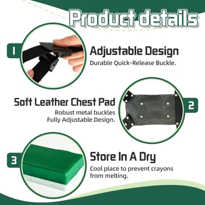Ram Breeding Marking Harness for Sheep & Goat, 3 Pack Mating Crayon Block - color: Green