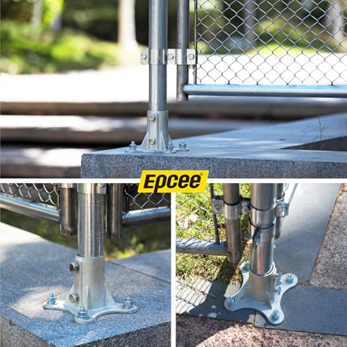 Post 2" (1 7/8" OD) Chain Link Fence Post Floor Flange Bracket, for Chain Link Fence Posts, Mailboxes, and Other Steel Round Post Galvanized Anchor Flange Bases (6 Pack) - size: 2"
