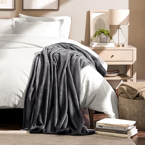 Bare Home Fleece Blanket Luxury Microplush (Full/Queen, Grey) - color: 02 - Grey, size: Full/Queen