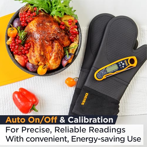Deiss PRO Digital Meat Thermometer - Ultra Fast Cooking Thermometer with Backlight LCD Display - Waterproof Instant Read Thermometer for Beef, Poultry, BBQ, Candy