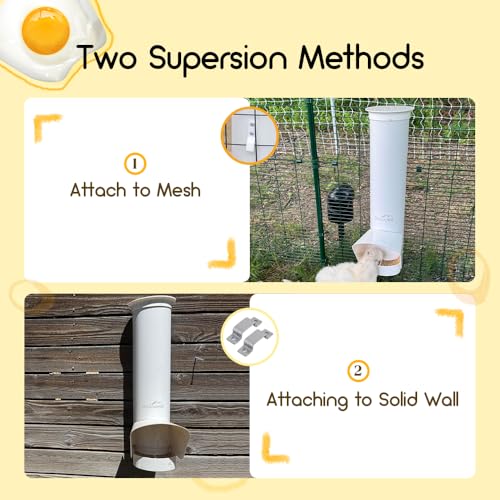 Automatic Chicken Feeder, 7lb Large PVC No Waste Chicken Feeder