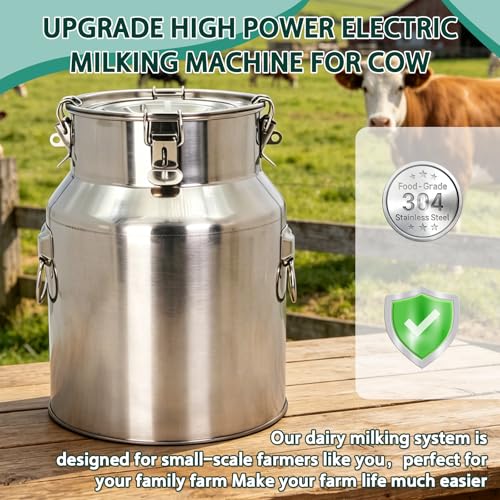 14L High Power Cow Milking Machine Portable Rechargeable Pulse & Vacuum - size: 14L High Power Cow Electric Milker
