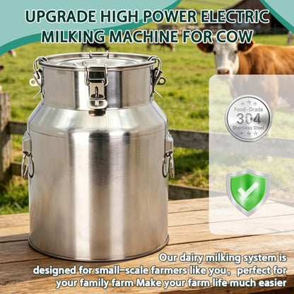 14L High Power Cow Milking Machine Portable Rechargeable Pulse & Vacuum - size: 14L High Power Cow Electric Milker