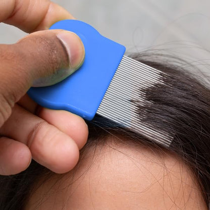 Ezy Dose Kids Lice Comb, Head Lice & Nit Removal, Safe for All Hair, Blue - size: Long Pin Teeth