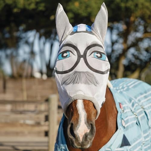 Schneiders Dura-Mesh Grandpa Fly Horse Mask | Designer Prints | 1000D Mesh | 70% UV Protection | Ear Coverage | Secure Hook & Loop Fit