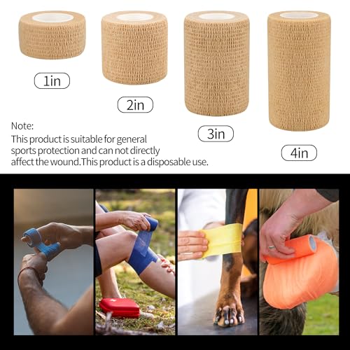 24pcs Self Adhesive Bandage Wraps, 2in 5 Yards, 12 Colors, Vet Wrap - size: 24pcs, 12 Color