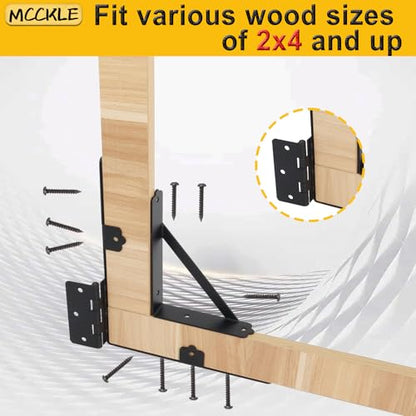 Anti Sag Fence Gate Kit Heavy Duty Gate Corner Brace Bracket | Gate Hardware Kit with Latch and Hinges for Wooden Fences, Driveway Gates, Shed Doors, Corral Gates, Wood Windows - style: 1 Set