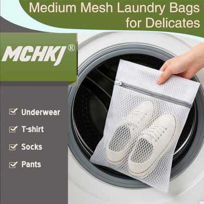 10 Pcs Laundry Bags Mesh Wash Bags, Premium Durable Double-Layer Honeycomb Mesh Laundry Bags for Delicates 12 x 16 Inches - color: 10 Pcs Medium Wash Bags