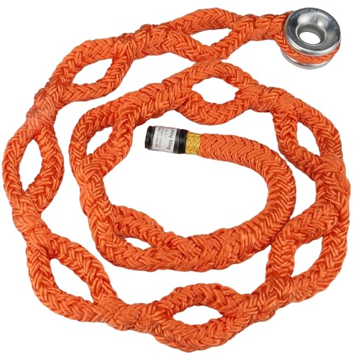 40202 Rigging Ring Rope Sling for Tree,5/8''x6.7' Arborist Block Sling with #2 Smooth Aluminum Rigging Ring, 10 Pockets Adjustable Riging Sling, 13600 lbs MBS - color: Orange, size: 5/8''x6.7'