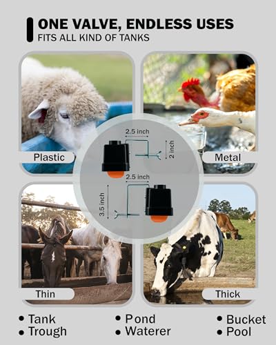 Stock Tank Float Valve – Livestock Water Tank Float – Water Trough Float Valve for Cattle, Goat, Chicken & Horse Water Trough Float | Pond, Fountain, Pool – 3/4" Connector Included