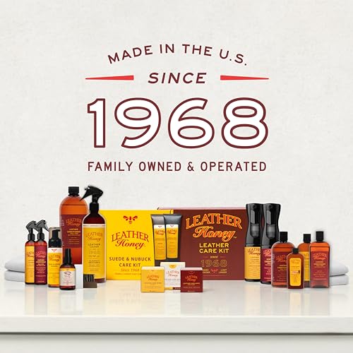 Leather Honey Cleaner and Conditioner Bundle with 16oz Spray Cleaner with UV Protectant and 8oz Conditioner