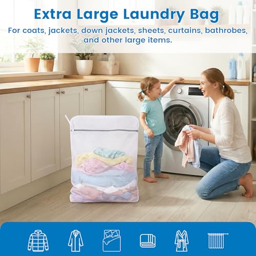 Dntorx 4 Pack X-Large Mesh Laundry Bags for Delicates, 20 x 24 Inches - size: 4 X-Large