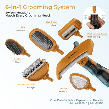 Deshedding Dog Brush Grooming Kit for Dogs & Cats, All Coat Types