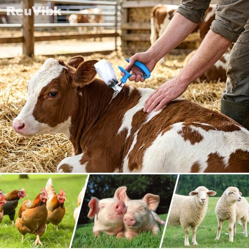 5ml Continuous Self-Refilling Livestock Syringe, 10 Needles Included - color: Blue