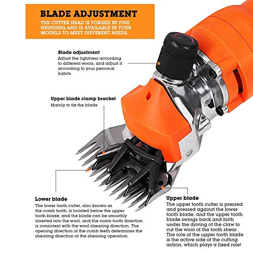 ANGGREK Stainless Steel Sheep Clippers Blade High Hardness Cutting Shearing Cutter Replacement (9 Teeth Straight Blade (+ oscillating Blade)) - size: 9 teeth straight blade (+ oscillating blade)