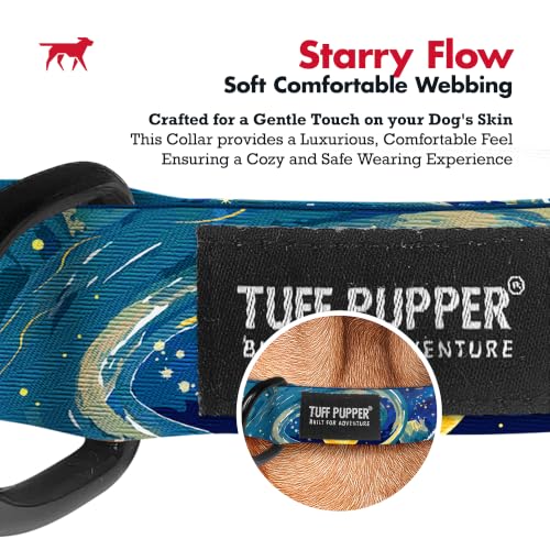 Tuff Pupper Premium Adjustable Dog Collar, Stylish Pattern Collars Designed in USA, Quick Release Buckle, Starry Flow Small (0.7 Inch Wide x 8-12 Inch Neck) - color: Starry Flow, size: Small
