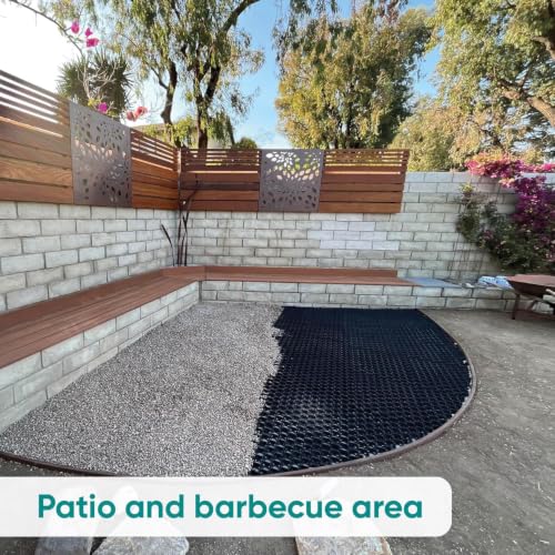 Vodaland Permeable HexPave System - Grass & Gravel Pavers - 100% Recycled PPE Plastic, Handles 27,000 lbs, 1" Depth, 65 s.f / 22 Units - size: 65 Sq Ft