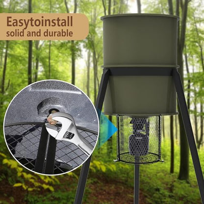 Deer Feeder Varmint Guard, 12.3” x 11.8” Varmint Cage for Feeders | All-Metal Deer Feeder Cage, Protective Cages for Feeder Keeping Wildlife Away Outdoor Hunting - color: black