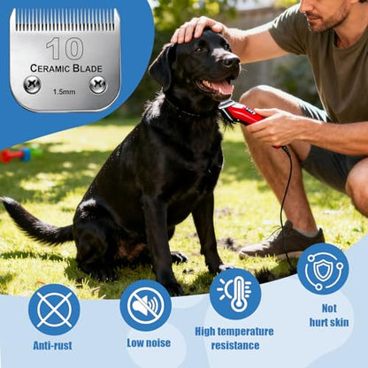 Dog Grooming Replacement Blades Compatible with Andis Dog Clipper - size: 10