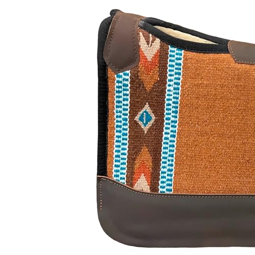 Reinsman APEX Ranahan Wool Soft Breathable Shock-Absorbing Fleece-Lined Moisture-Wicking Contoured Back Protection Wither Relief Horse Riding Saddle Pad - color: Brown