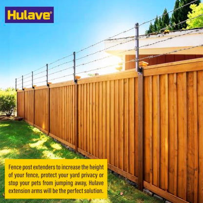 Hulave 8-Pack Fence Post Extender, High 23" Fence Barbed Wire Extend Arm, Used to add Height to Wood Fences for Privacy and to Prevent Animals from Jumping Away and Breaking in (Matte-Black) - size: Heigh-23in