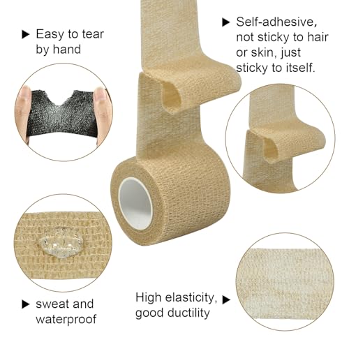 Self Adhesive Bandage Wrap Elastic Athletic Tape 8PCS 2 in X 14.7 ft Blue - color: Blue 8pcs