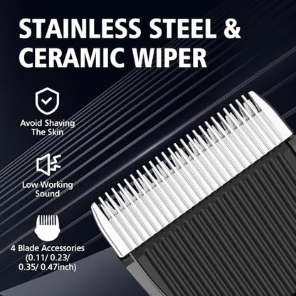 HAUSBELL Hair Clippers Cordless - Powerful Quiet Trimmer for Kids & Family | Powerful motor cuts all hair. Pre-installed blade – charge 2H, press ON. IPX7 washable. 4H battery. For kids, adults, pets
