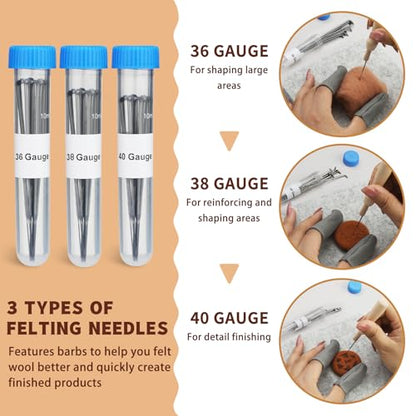 SOCNITC Needle Felting Tools Kit with 6"x6" Felting Mat and Wool Brush | Including Wool Carder Brush, 6"X6" Large Felting Mat And Finger Cots, Wool Felt Supplies for Diy Felting Projects - color: 6"x6" Needle Felting Mat