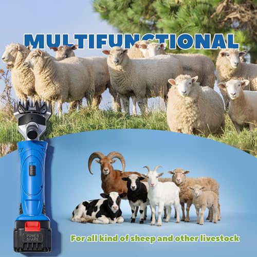 Sheep Shears Cordless 550W 2400RPM, 6 Speed & 2 Lithium Batteries
