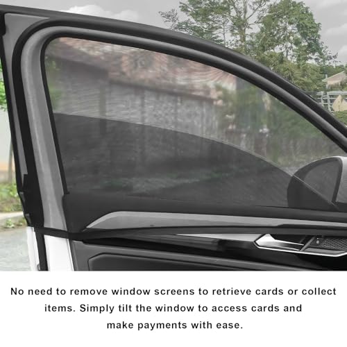 2 PCS Car Window Shades, Double-Layer Automotive Front Side Window Sunshade Blocks UV Rays & Sun Glare, Breathable Mesh Screen Stretch Sun Protection Cover for Most SUVs - color: Car Front, 2 PCS