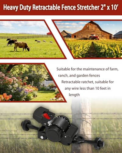 Heavy Duty Retractable Fence Stretcher, 2"*10' Strap