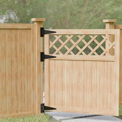10 Inch T-Strap Gate Hinges, Heavy Duty Black Barn Door Hinges, 2 Pack - size: 10 Inch