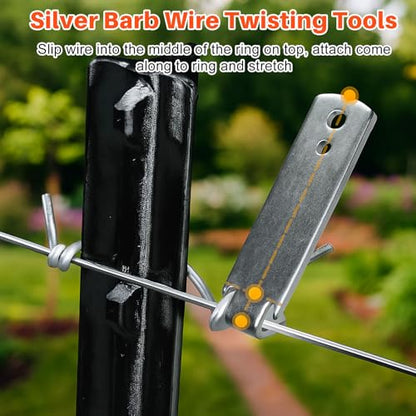 Duraaamo 5 Pcs Fence Tool Set Carbon Steel Fence Stretcher Tool Barbed Wire Pullers 10 Inch Fencing Pliers Cutter Wire Twister for T Post Clips