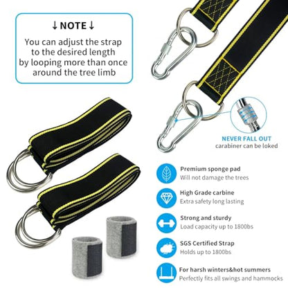 Extra Long 10FT Tree Swing Straps Kit with Tree Protector,2 Pack - size: 10FTx2