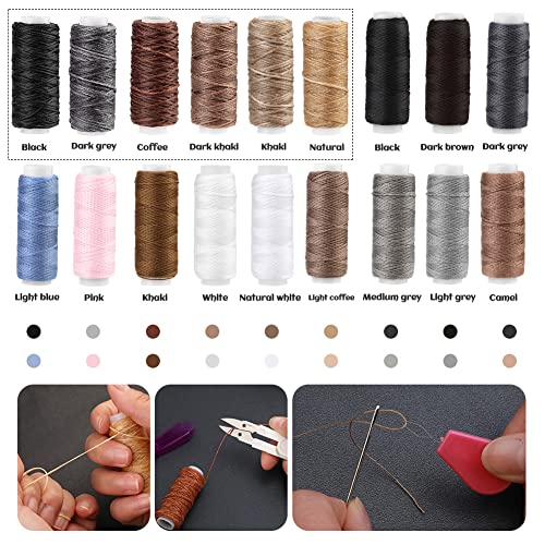 BUTUZE Upholstery Repair Kit, Leather Sewing Kit, Sewing Waxed Thread - size: 37 Pcs