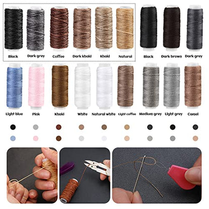 BUTUZE Upholstery Repair Kit, Leather Sewing Kit, Sewing Waxed Thread - size: 37 Pcs