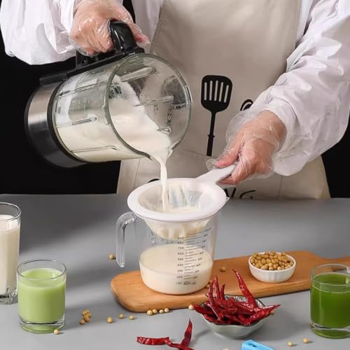 3-Piece Fine Mesh Strainer Set, 400/200/100 Mesh Nylon Sieve with Handle for Tea, Coffee, Nut Milk, Juice, Yogurt, Broth - Reusable, Dishwasher Safe Food Strainers