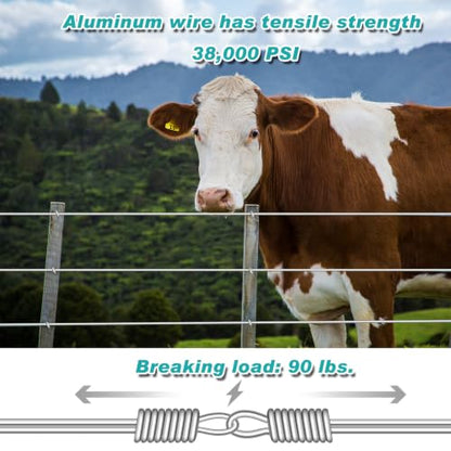 Gisafai 2000 ft 17 Gauge Aluminum Wire for Electric Fencing - size: 2000 ft 15 Gauge