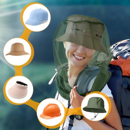 South to East Mosquito Head Net for Insect 2 Pack, Fly & Bug Protection - color: Green