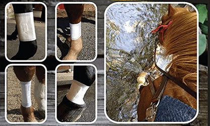Equine BandaFlex Non-Adhesive, Disposable, Washable and Reusable Bandages (Medium) - size: Medium