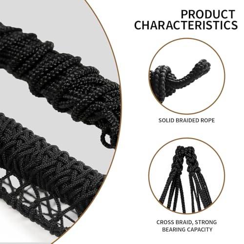 2 pcs 40" Hay Net for Horses, Made from Durable Nylon Rop, Regulate Intake of Hay hence Improve Digestion,for Horses Goat Sheep Hanging Slow Feed Hay Bag (Black 2)