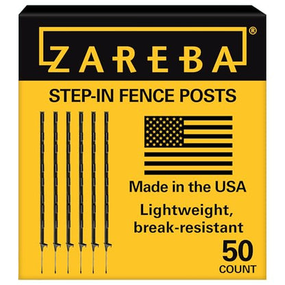 Zareba Step-In Electric Fence Posts, 4 ft, 50 Pack, Black - style: 50 Black Posts