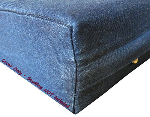 Dogbed4less DIY Durable Blue Denim Pet Bed External Duvet Cover and Waterproof Internal Case for 55"X37"X4" XXL Dog Bed - Replacement Covers only - size: 55"X37"X4" XXL