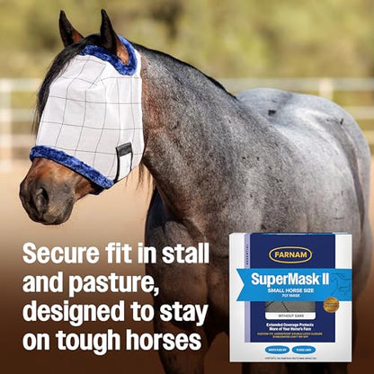 Farnam SuperMask II Horse Fly Mask Without Ears, Small Horse/Arabian Size - size: Small Horse/Arabian